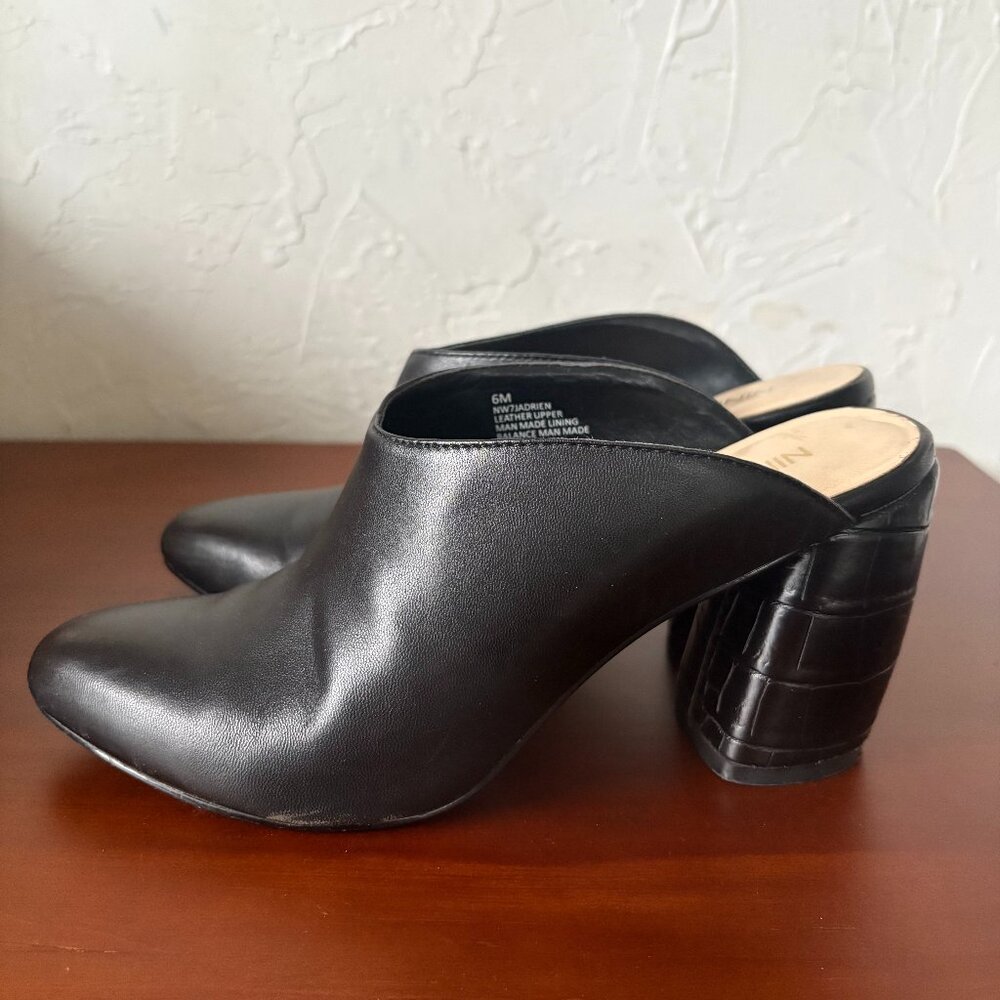 Nine West Jadrien Black Leather Mules
